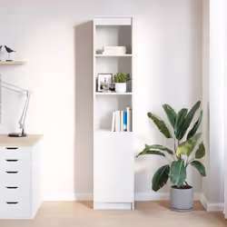 vidaXL Highboard Black Oak 37.5x35x180 cm Engineered Wood cabinet side cabinet - white, 37.5 cm - Additional view 2