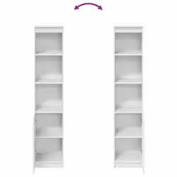 vidaXL Highboard Black Oak 37.5x35x180 cm Engineered Wood cabinet side cabinet - white, 37.5 cm - Additional view 7
