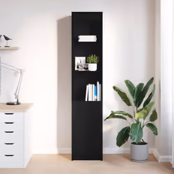vidaXL Highboard Black Oak 37.5x35x180 cm Engineered Wood cabinet side cabinet - black, 37.5 cm - Additional view 2
