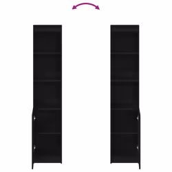 vidaXL Highboard Black Oak 37.5x35x180 cm Engineered Wood cabinet side cabinet - black, 37.5 cm - Additional view 7