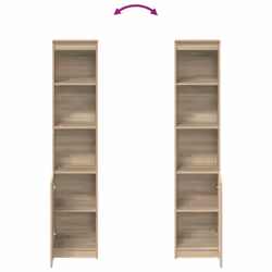 vidaXL Highboard Black Oak 37.5x35x180 cm Engineered Wood cabinet side cabinet - sonoma oak, 37.5 cm - Additional view 7