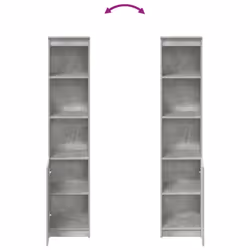 vidaXL Highboard Black Oak 37.5x35x180 cm Engineered Wood cabinet side cabinet - concrete grey, 37.5 cm - Additional view 7