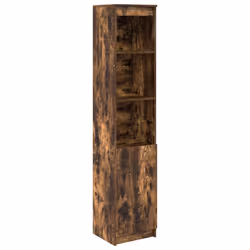 vidaXL Highboard Black Oak 37.5x35x180 cm Engineered Wood cabinet side cabinet - smoked oak, 37.5 cm