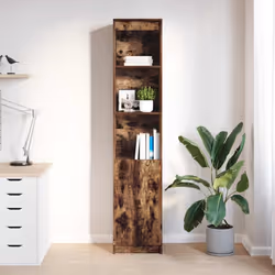 vidaXL Highboard Black Oak 37.5x35x180 cm Engineered Wood cabinet side cabinet - smoked oak, 37.5 cm