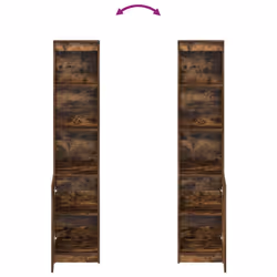 vidaXL Highboard Black Oak 37.5x35x180 cm Engineered Wood cabinet side cabinet - smoked oak, 37.5 cm - Additional view 7