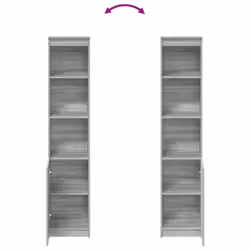 vidaXL Highboard Black Oak 37.5x35x180 cm Engineered Wood cabinet side cabinet - grey sonoma, 37.5 cm - Additional view 7