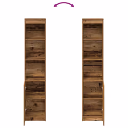 vidaXL Highboard Black Oak 37.5x35x180 cm Engineered Wood cabinet side cabinet - old wood, 37.5 cm - Additional view 7