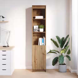 vidaXL Highboard Black Oak 37.5x35x180 cm Engineered Wood cabinet side cabinet - artisan oak, 37.5 cm - Additional view 2