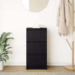 vidaXL Sideboard Black Oak 37.5x35x76 cm Engineered Wood storage cabinet - black oak