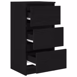 vidaXL Sideboard Black Oak 37.5x35x76 cm Engineered Wood storage cabinet - black oak - Additional view 4