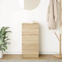 vidaXL Sideboard Black Oak 37.5x35x76 cm Engineered Wood storage cabinet - sonoma oak - Additional view 2