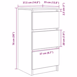 vidaXL Sideboard Black Oak 37.5x35x76 cm Engineered Wood storage cabinet - sonoma oak - Additional view 3