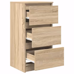 vidaXL Sideboard Black Oak 37.5x35x76 cm Engineered Wood storage cabinet - sonoma oak - Additional view 4