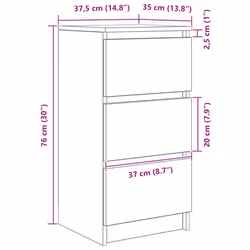 vidaXL Sideboard Black Oak 37.5x35x76 cm Engineered Wood storage cabinet - concrete grey