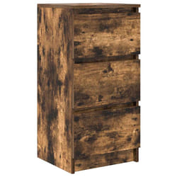 vidaXL Sideboard Black Oak 37.5x35x76 cm Engineered Wood storage cabinet - smoked oak