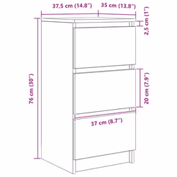 vidaXL Sideboard Black Oak 37.5x35x76 cm Engineered Wood storage cabinet - smoked oak