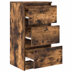 vidaXL Sideboard Black Oak 37.5x35x76 cm Engineered Wood storage cabinet - smoked oak - Additional view 4