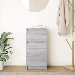 vidaXL Sideboard Black Oak 37.5x35x76 cm Engineered Wood storage cabinet - grey sonoma