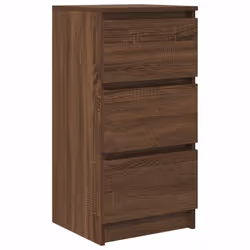 vidaXL Sideboard Black Oak 37.5x35x76 cm Engineered Wood storage cabinet - brown oak