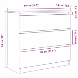 vidaXL Sideboard Grey Sonoma 80x35x76 cm Engineered Wood storage cabinet - black oak