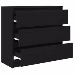 vidaXL Sideboard Grey Sonoma 80x35x76 cm Engineered Wood storage cabinet - black oak - Additional view 4