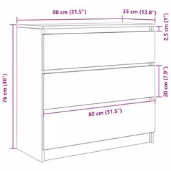 vidaXL Sideboard Grey Sonoma 80x35x76 cm Engineered Wood storage cabinet - sonoma oak