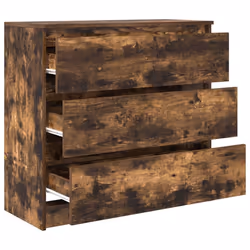 vidaXL Sideboard Grey Sonoma 80x35x76 cm Engineered Wood storage cabinet - smoked oak - Additional view 4