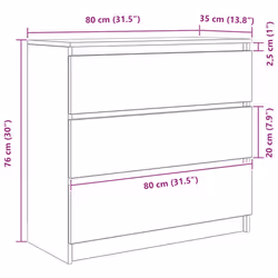 vidaXL Sideboard Grey Sonoma 80x35x76 cm Engineered Wood storage cabinet - grey sonoma - Additional view 3