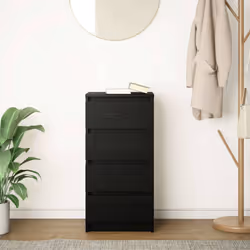 vidaXL Sideboard Black Oak 37.5x35x76 cm Engineered Wood storage cabinet