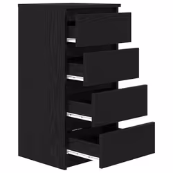 vidaXL Sideboard Black Oak 37.5x35x76 cm Engineered Wood storage cabinet - Additional view 4