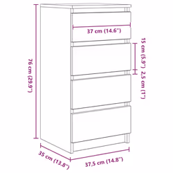 vidaXL Sideboard Grey Sonoma 37.5x35x76 cm Engineered Wood storage cabinet