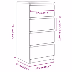 vidaXL Sideboard Old Wood 37.5x35x76 cm Engineered Wood storage cabinet