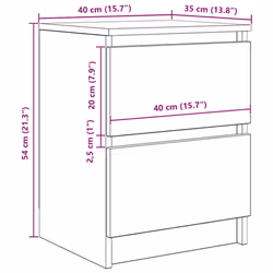 vidaXL TV Cabinet Smoked Oak 40x35x54 cm Engineered Wood tv stand tv sideboard - white