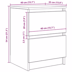 vidaXL TV Cabinet Smoked Oak 40x35x54 cm Engineered Wood tv stand tv sideboard - brown oak