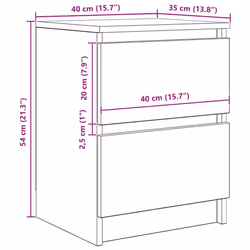 vidaXL TV Cabinet Smoked Oak 40x35x54 cm Engineered Wood tv stand tv sideboard - artisian oak