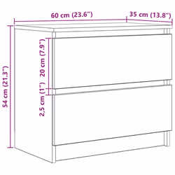 vidaXL TV Cabinet Smoked Oak 60x35x54 cm Engineered Wood tv stand