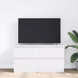 vidaXL TV Cabinet Black 100x35x54 cm Engineered Wood tv stand tv sideboard - white