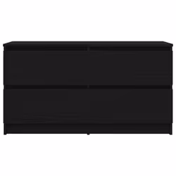 vidaXL TV Cabinet Black 100x35x54 cm Engineered Wood tv stand tv sideboard - black - Additional view 5