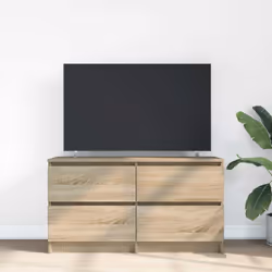 vidaXL TV Cabinet Black 100x35x54 cm Engineered Wood tv stand tv sideboard - sonoma oak