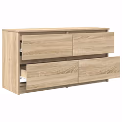 vidaXL TV Cabinet Black 100x35x54 cm Engineered Wood tv stand tv sideboard - sonoma oak - Additional view 4
