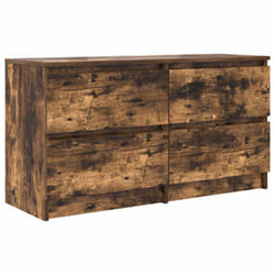 vidaXL TV Cabinet Black 100x35x54 cm Engineered Wood tv stand tv sideboard - smoked oak