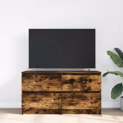 vidaXL TV Cabinet Black 100x35x54 cm Engineered Wood tv stand tv sideboard - smoked oak