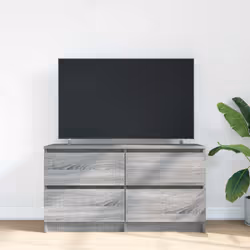 vidaXL TV Cabinet Black 100x35x54 cm Engineered Wood tv stand tv sideboard - grey sonoma