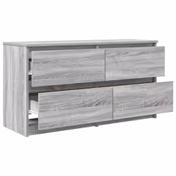 vidaXL TV Cabinet Black 100x35x54 cm Engineered Wood tv stand tv sideboard - grey sonoma - Additional view 4