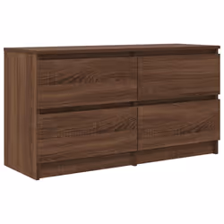 vidaXL TV Cabinet Black 100x35x54 cm Engineered Wood tv stand tv sideboard - brown oak