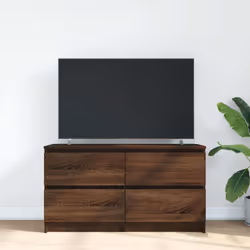 vidaXL TV Cabinet Black 100x35x54 cm Engineered Wood tv stand tv sideboard - brown oak
