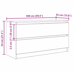 vidaXL TV Cabinet Black 100x35x54 cm Engineered Wood tv stand tv sideboard