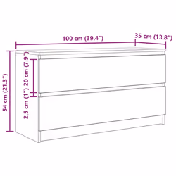 vidaXL TV Cabinet Smoked Oak 100x35x54 cm Engineered Wood tv stand