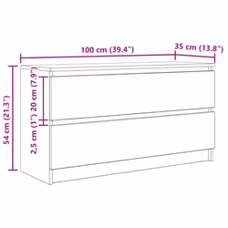 vidaXL TV Cabinet Grey Sonoma 100x35x54 cm Engineered Wood tv stand