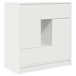 vidaXL Sideboard with Drawers and Doors Black Oak 70.5x34x74.5 cm - white